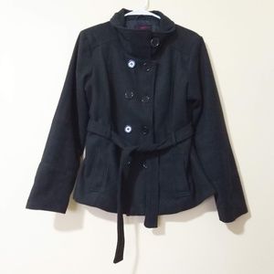 New Look Belted Gray Pea Coat